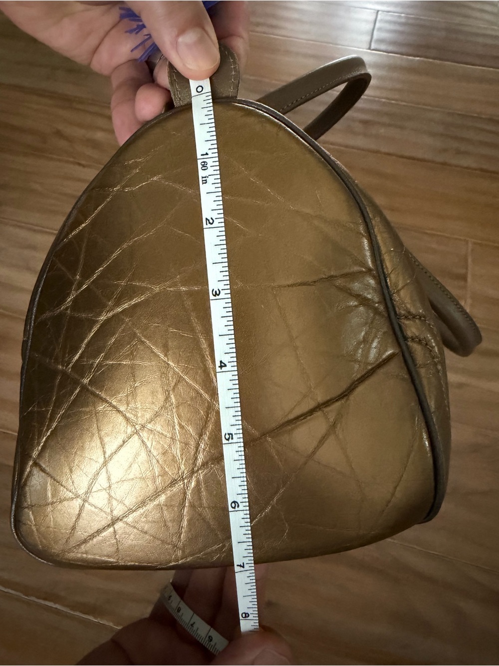 Longchamp Le Roseau Metallic Bronze Satchel Bag Made in France - Picture 12 of 12